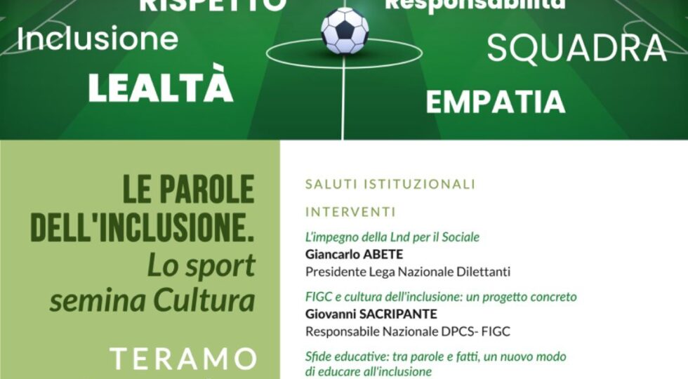 A Teramo il convegno “Le parole dell’inclusione. Lo sport semina cultura”