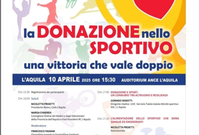 Sport e donazione: a L’Aquila il convegno del Rotary Club