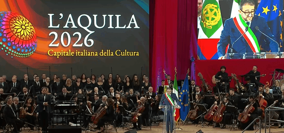 Inaugurazione L’Aquila Capitale della Cultura 2026, il discorso del sindaco Pierluigi Biondi
