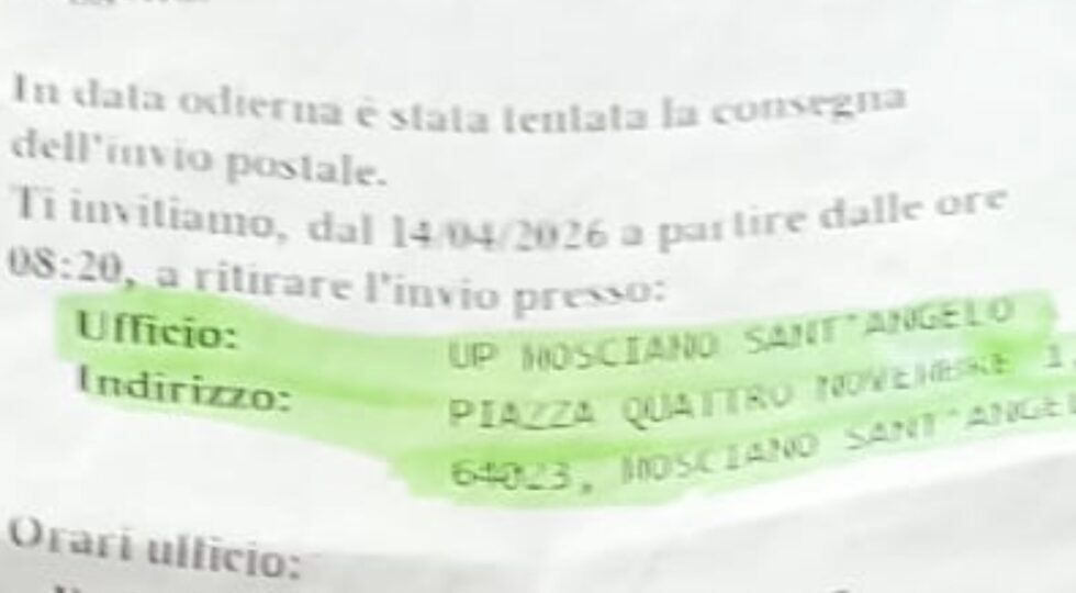 Teramo, disservizi postali: Konsumer Abruzzo denuncia ritiri spostati e costi in aumento