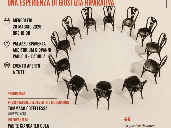 Giustizia riparativa all’Aquila: mercoledì 20 maggio l’incontro con Agnese Moro e Adriana Faranda