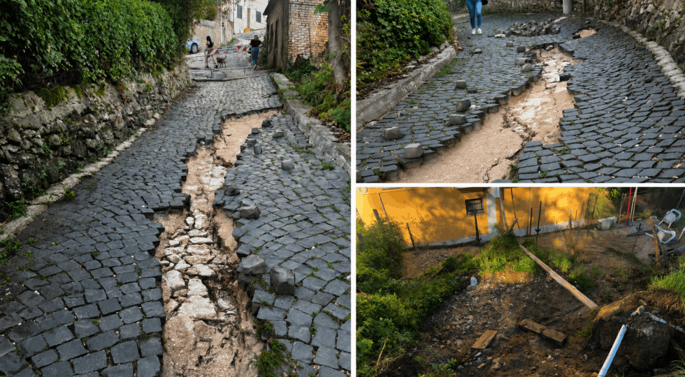 Tagliacozzo, violento nubifragio devasta il centro storico: strade danneggiate e COC attivato