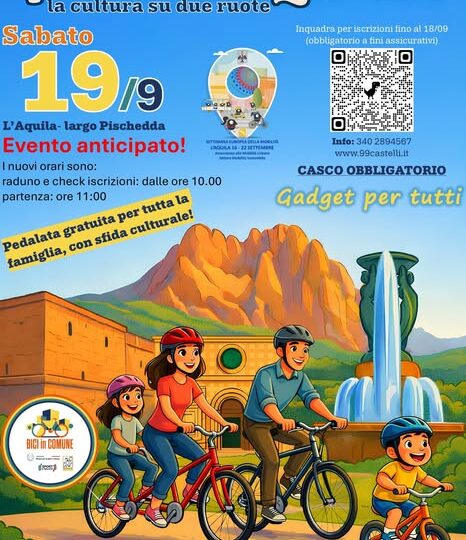 PedaLaquila anticipata a domani mattina: il nuovo programma