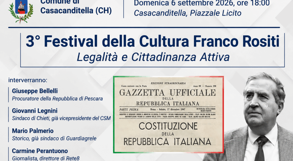 Casacanditella ricorda Franco Rositi: al Festival della Cultura un incontro su legalità e cittadinanza attiva