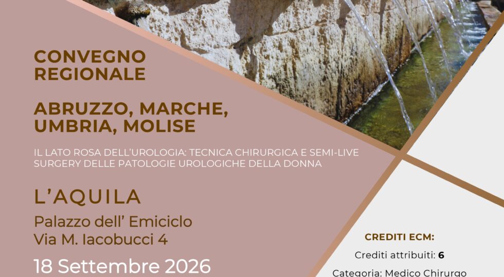 Urologia femminile: il 18 settembre all’Aquila il convegno regionale AURO.it