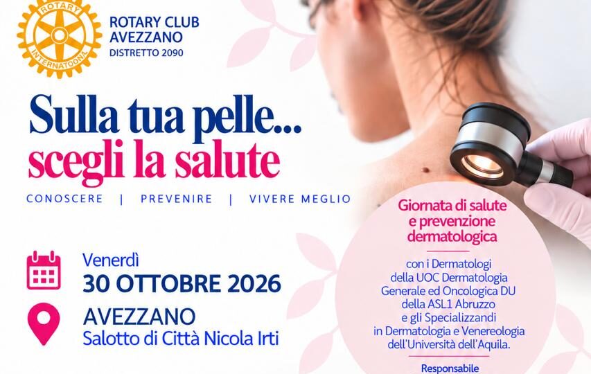 Salute e prevenzione dei tumori della pelle: l’iniziativa del Rotary Club ad Avezzano